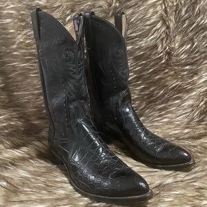 Vintage Dan Post Black Cowboy Boots